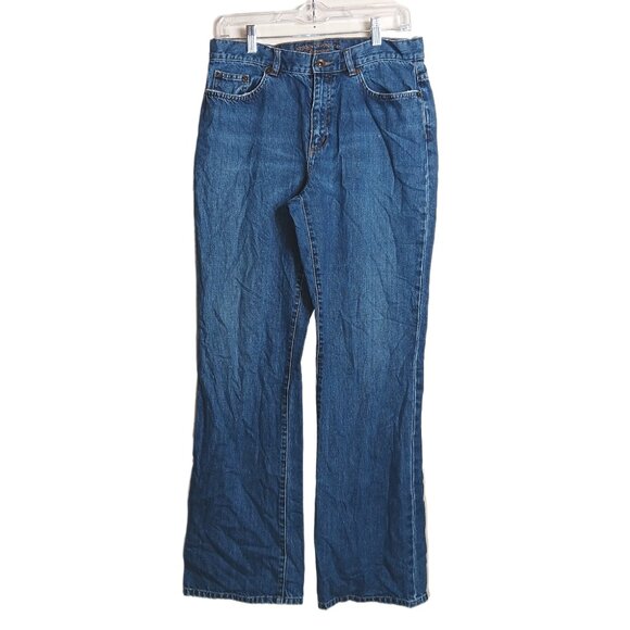 Lauren Jeans Co. Bootcut Jeans Womens 10 Tall Medium Wash Midrise 100% Cotton - Picture 1 of 4